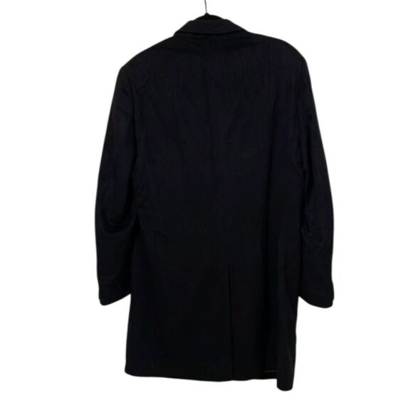 Hickey Freeman Black Pinstripe Wool Cashmere Classic Overcoat Mens 40R - Picture 8 of 10